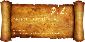 Papszt Lukrécia névjegykártya